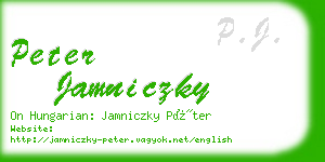 peter jamniczky business card